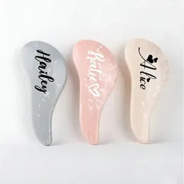 Fournitures de fête Nom personnalisé Peigne à dents souples portable personnalisé Poignée magique Brosse à cheveux Cadeau personnalisable pour les filles demoiselles d'honneur mariées