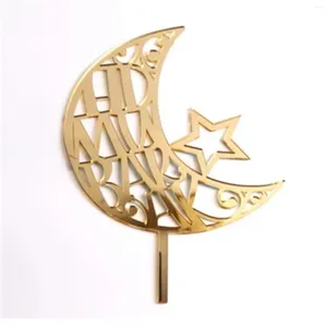 Les fournitures de fête personnalisent en acrylique Gold Eid Moubarak Islamic Festival Decor for Cake Toppers Chicks Decorations d'anniversaire de mariage