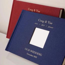 Feestbenodigdheden op maat gemaakte bruidegom en bruidnaam datum bruiloft gastenboek gepersonaliseerde geheugenboek geschenken stof ondertekenen voor bruiloften