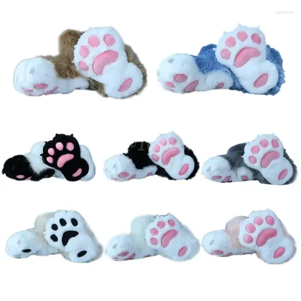 Fournitures de fête, pantoufles pelucheuses mignonnes, griffes d'animaux, chaussures de maison de monstre douces et amusantes pour Halloween, noël, anniversaire