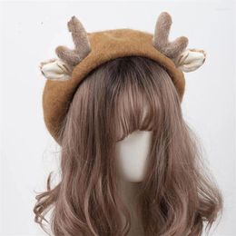 Feestbenodigdheden schattig lolita meisje mnter paddenstoelpap kopteksel janpanese wollen maiden baret -schilder hoed d1022