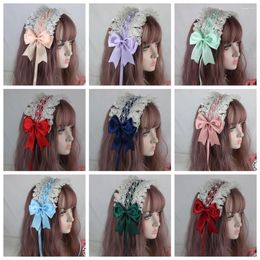 Fournitures de fête mignonnes à cheveux doux cerceau anime servante Cosplay bandeau Lolita Lace Flower Headwear accessoire