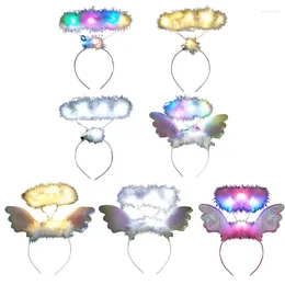 Supplies de fête délicates Luminous Angel Wing Band Coup-Up Christmas Bround Halos Band Band For Woman Girls Performances
