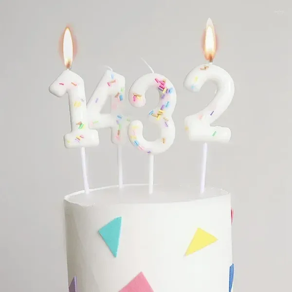 Suministros para fiestas Velas de cumpleaños digitales 0-9 Número Vela Decoración de pasteles Caramelo de colores para bodas festivas