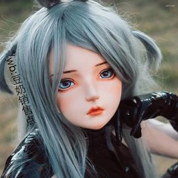 Suministros de fiesta (Dollkii-S9) Calidad femenina hecha a mano Resin Half Head Cosplay Juego de roles japoneses Bjd Kigurumi Mask Crossdresser Doll