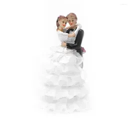 Fourniture de fête Adorable Adorable Fine Fonctionnalités de désherbage Figurines Figurines Gâteau Topper Statue de mariage pour le salon