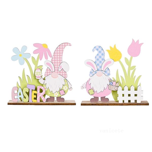 Suministros de fiesta Decoración de Pascua Gnomo sueco Adorno de mesa de madera Decoración de mesa Juguete hecho a mano Vacaciones Regalo para niños T2I53436