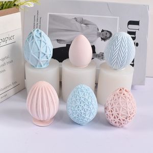 Fournitures de fête oeuf de pâques bougie moule bricolage aromathérapie plâtre à la main savon ovale oeuf plâtre moule en gros