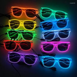 Lunettes Cyberpunk EL Wire pour lunettes de soleil Led, fournitures de fête, décoration d'halloween et de noël, néon brillant