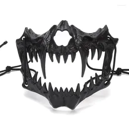 Fournitures de fête masque facial démon samouraï os de Dragon Yasha Tengu crâne de tigre demi-couverture Halloween Cosplay Costume masques accessoire