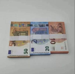 Articles de fête Faux Billets De Banque 10 20 50 100 200 500 Euros Réalistes Accessoires De Barre De Jouet Copie Monnaie Film Argent Faux-Billets 100PCS / Pack