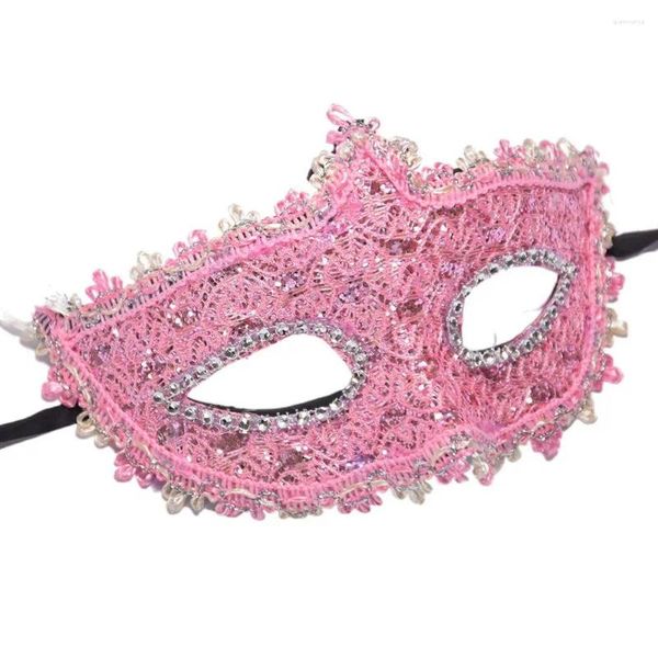 Fournions de fête Fashion Masque vénitien en dentelle diamant exquise pour femmes Girl Simple Half Face Princess Masquerade Adult Eye anniversaire