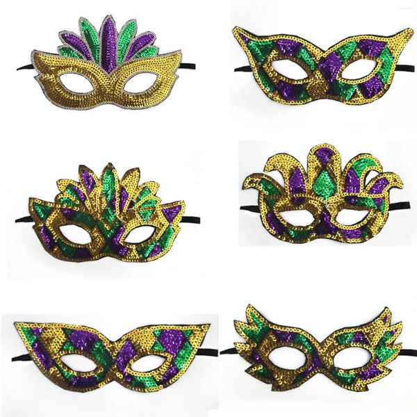 Party Supplies Fashion Luxury Venetian Masquerade Masque Femmes Girls Sexy Eye For Fancy Dress Christmas Halloween Sequin