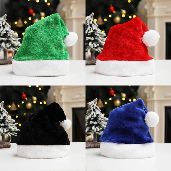 Suministros de fiesta Mujeres Mujeres grandes pellizeras Santa Santa Santa Unisex Velvet Comfort Hats Christmas Hats Gaanie Pure Color Kids Regalo Cape Claus