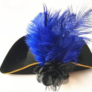 Feestbenodigdheden veren piraat hoed volwassenen mannen koninklijke hof tophoeden caps props masquerade haaraccessoire Halloween kostuumcosplay