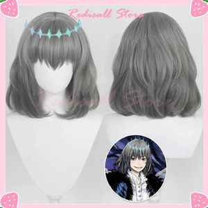 Fournitures de fête FGO Oberon Cosplay perruque gris foncé court gris résistant à la chaleur jeu de cheveux destin Grand ordre adulte Halloween jeu de rôle chapeaux