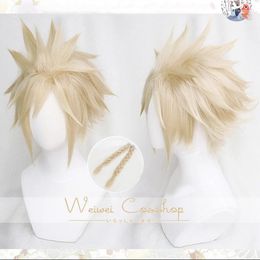 Fournitures de fête Final Fantasy Vii 7 Cloud Strife lin blond Cosplay perruques haute température fibre cheveux perruque casquette gratuite