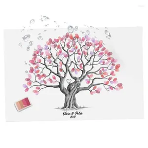 Fournitures de fête, arbre à empreintes digitales, toile personnalisée, thème personnalisé, nom, Date, livre d'or de mariage, étanche, créatif, bricolage, connexion pour