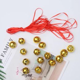 Feestartikelen Vijfpuntige sterrenbellen Jingle Bell Door Greeter met lint mini glanzende rammelaarhangende hangers