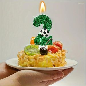 Fourniture de fête Cake de football Bougies Birthday Soccer Cupcake Toppers décoration décoration sur le thème