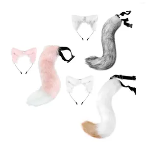 Fournitures de fête Oreilles de renard et queue d'oreille de chat pour enfants unisexes Ceinture réglable Performance Accessoires de costume d'Halloween Dress Up