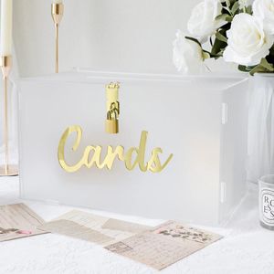 Feestartikelen Frosted Acryl Bruiloft Kaart Box Cadeau Voor Receptie Huwelijksreis Fonds Envelop Geld Decoraties