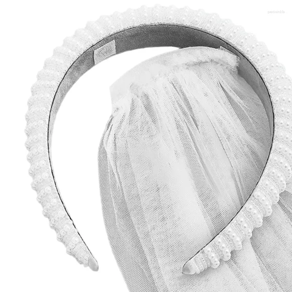 Fournions de fête Perles complètes Bandeau Bridal Veil Hair Hoop Pageant Pageant Prom For Wedding