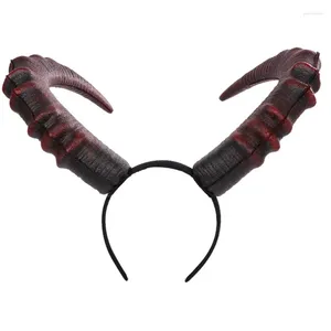 Fournions de fête drôles Black Red Demon Horn Headpiece Cosplay Femmes Gothic Devils Animal Ox Horns Headwear Halloween Carnival Costume accessoires