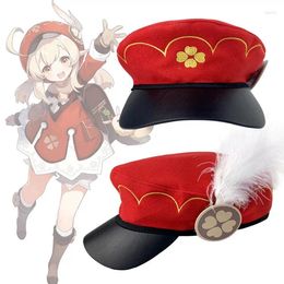 Fournitures de fête jeu Genshin Impact Klee Cosplay béret Lolita filles Anime Kawaii chapeau femmes étudiant drôle chapeaux accessoires mignon Loli accessoires