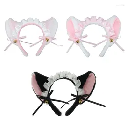 Party Supplies Girls Furry Ear en dentelle Headwear Arc à volants avec ruban Head-Waid Headpiece French Bandband