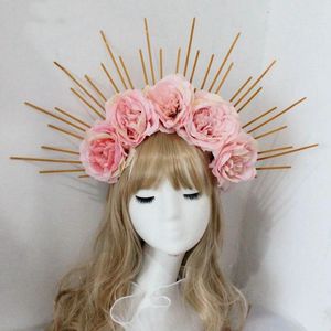 Fournitures de fête, couronne de déesse roi Apollo, bandeau dieu du soleil pour femmes, défilé de photographie Po, coiffure Halo doré, accessoires pour cheveux