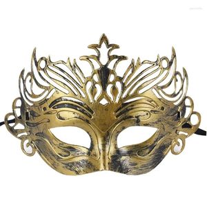 Suministros de fiesta Gold Silver Mask Ball Mask Antique Roman Fighter Retro Crown Masks Women Wedding Dance Masquerada Decoración