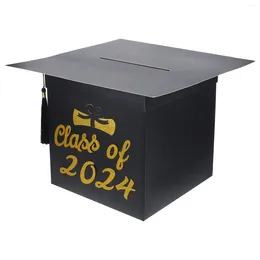 Party Supplies Badification Card Box 202 Boîtes décorations Félicitations Grad Hatter Black 2024