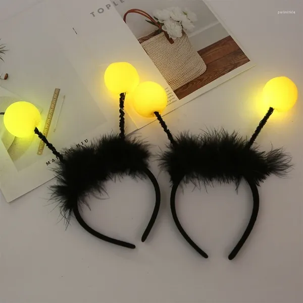 Suministros para fiestas, Aro para el pelo con bombillas, diademas LED para Cosplay de abeja, guirnalda peluda, bombilla temática para niños, sombreros para adolescentes ambulantes