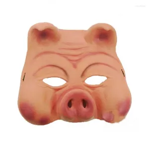 Fournitures de fête Halloween Ball Latex Masque Animal Demi-Visage Cochon