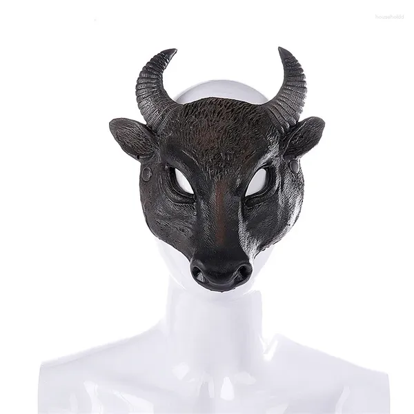 Fournitures de fête Halloween tête de taureau masque en Latex Cosplay adulte réaliste tridimensionnel accessoires de buffle Animal