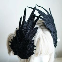Party Supplies Halloween Cosplay Feather Angel Wing Clips Hair Clips Lolita Barrette Hairpin Anime Accessories Black White Headswear