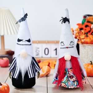 Feestbenodigdheden Halloween Gnomes Decoraties Plush Ghost Handgemaakt Scandinavisch Zweeds Tomte -ornament voor Home PHJK2208