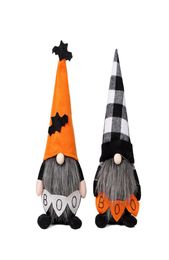 Fournitures de fête Halloween Home Decor Gnomes Doll with Bat Plux fait à la main Tomte Ornements suédois Décorations de table Cadeaux XBJK21078810463