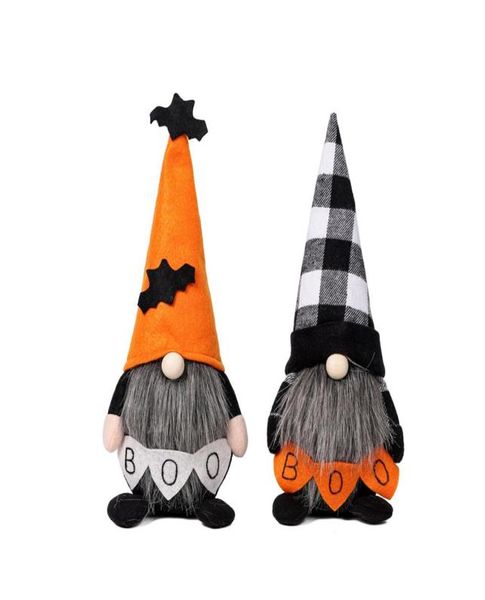 Fournitures de fête Halloween décor à la maison Gnomes poupée avec chauve-souris en peluche à la main Tomte ornements suédois décorations de table cadeaux XBJK21072844991