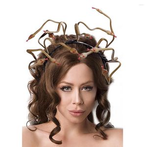 Suministros para fiestas Halloween Medusa serpiente Cosplay banda para el cabello accesorios de bruja accesorios para la cabeza diadema carnaval Mardi Gras juego de rol