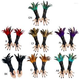 Party Supplies Halloween Punk Lace Gloves Ring Women Heavy Duty Embroidery for Wedding Dropship