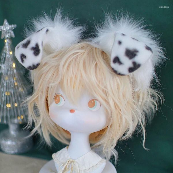 Suministros para fiestas orejas de animales peludas hechas a mano diadema kawaii cachorro perro pliegue de cabello cosplay halloween