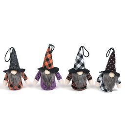 Feestartikelen Handgemaakte Halloween Kabouters met Licht Hang Pluche Heks Tomte Scandinavisch voor Thuis Tafeldecoraties