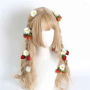 Party Supplies Handmade Strawberry Sweet Lolita Hair Pin Daisy Flower Mori Girl Picnic Edge Clip B2402