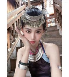 Fournions de fête Hani Miao Jiang Shao pour femmes en épingle à cheveux féminine Style ethnique exotique sous accessoires Han Silver