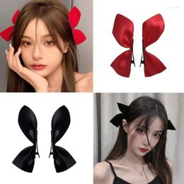 Fournitures de fête Harajuku Satin/velours nœud papillon décor épingle à cheveux pour femmes doux mignon Girly charme pince à cheveux esthétique Y2k accessoires