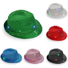 Suministros para fiestas gat de lentejuelas dance up up elegante flashing unisex vestido colorido gorra de béisbol masticable