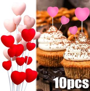 Fourniture de fête de gâteau de coeur Toppers Plug-in Perg-in Dessert Cupcake Decoration Card Mariage d'anniversaire de la Saint-Valentin Mariage 3D PLIGNE DE DÉCOR