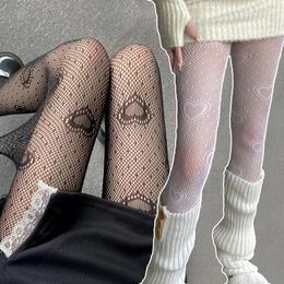 Fournitures de fête Coeur Fleur Maille Japonais Filles Lolita Ins Collants Bas JK Blanc Résille Collants Femme Pour Femmes Legging D'été